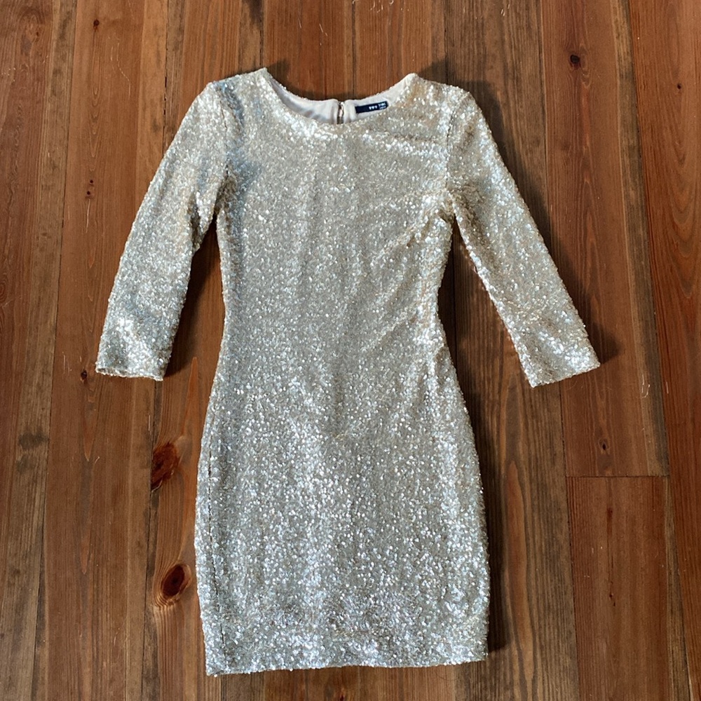 TFNC London Gold Sequin Mini Dress